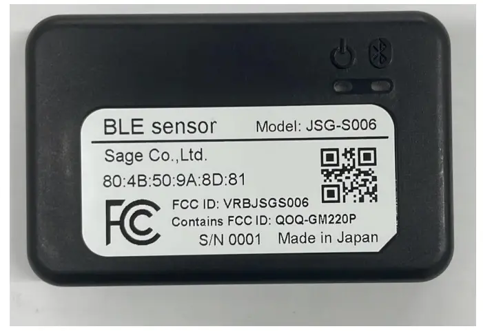 Sage JSG-S006 BLE Sensor - Fig