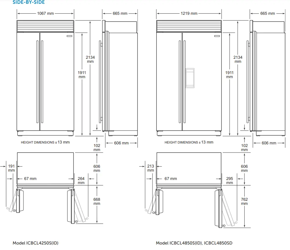 SUB ZERO Classic Series Stainless Steel Bottom Freezer - MODELS4