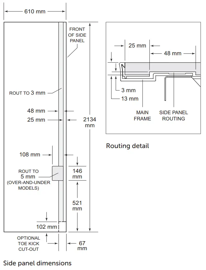 SUB ZERO Classic Series Stainless Steel Bottom Freezer - MODELS9