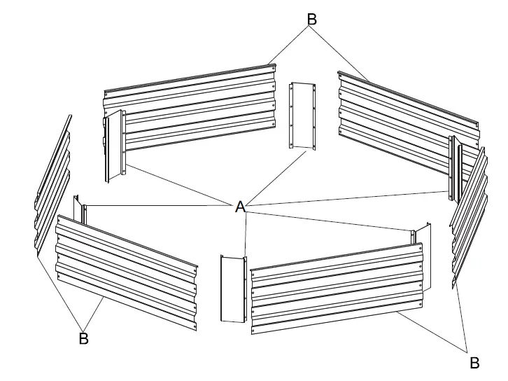 Luxen-Home-WHPL-1607-Hexagon-Galvanized-Steel-Raised-Garden-Bed-Planter-fig-1