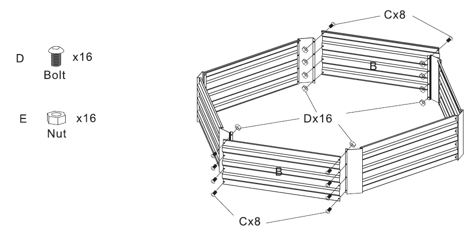 Luxen-Home-WHPL-1607-Hexagon-Galvanized-Steel-Raised-Garden-Bed-Planter-fig-5
