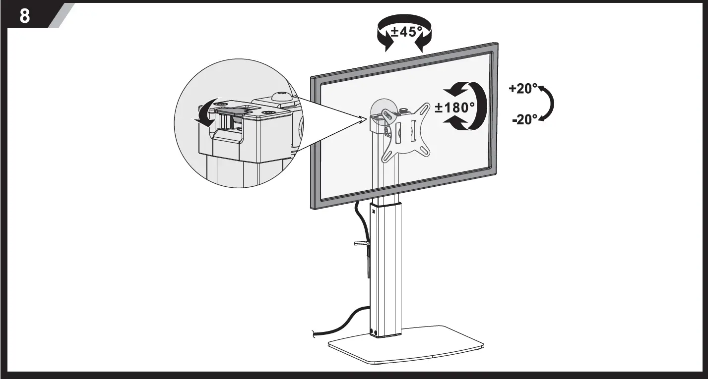 ACT AC8331 Gas Spring Monitor Desk Stand for One Monitor 06