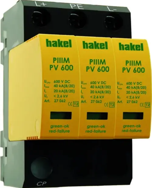 hakel PIIIM PV 200-2 V Series Surge Arrester for Photovoltaics