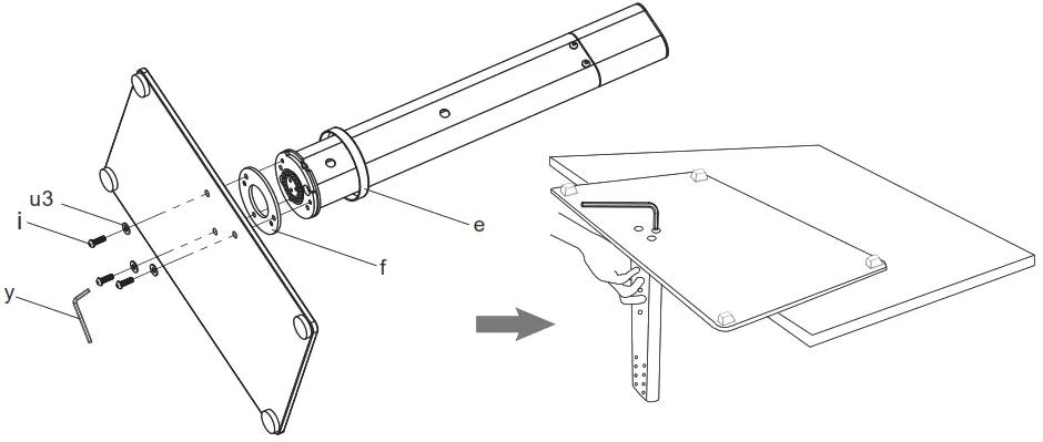 FORGING MOUNT HY4105 Universal Table Top TV Stand - Attach column