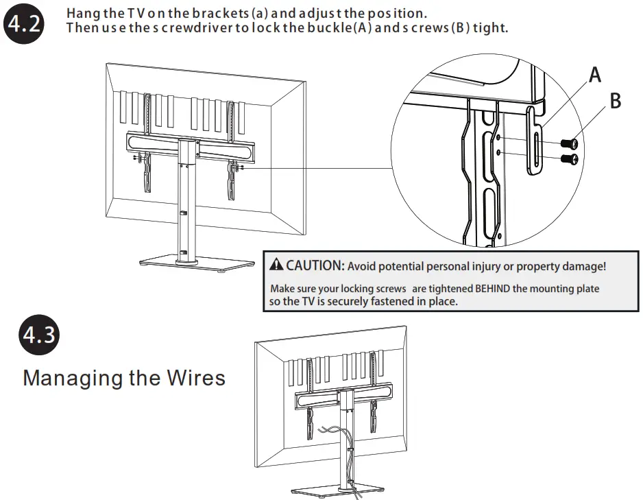 FORGING MOUNT HY4105 Universal Table Top TV Stand - Attaching-2
