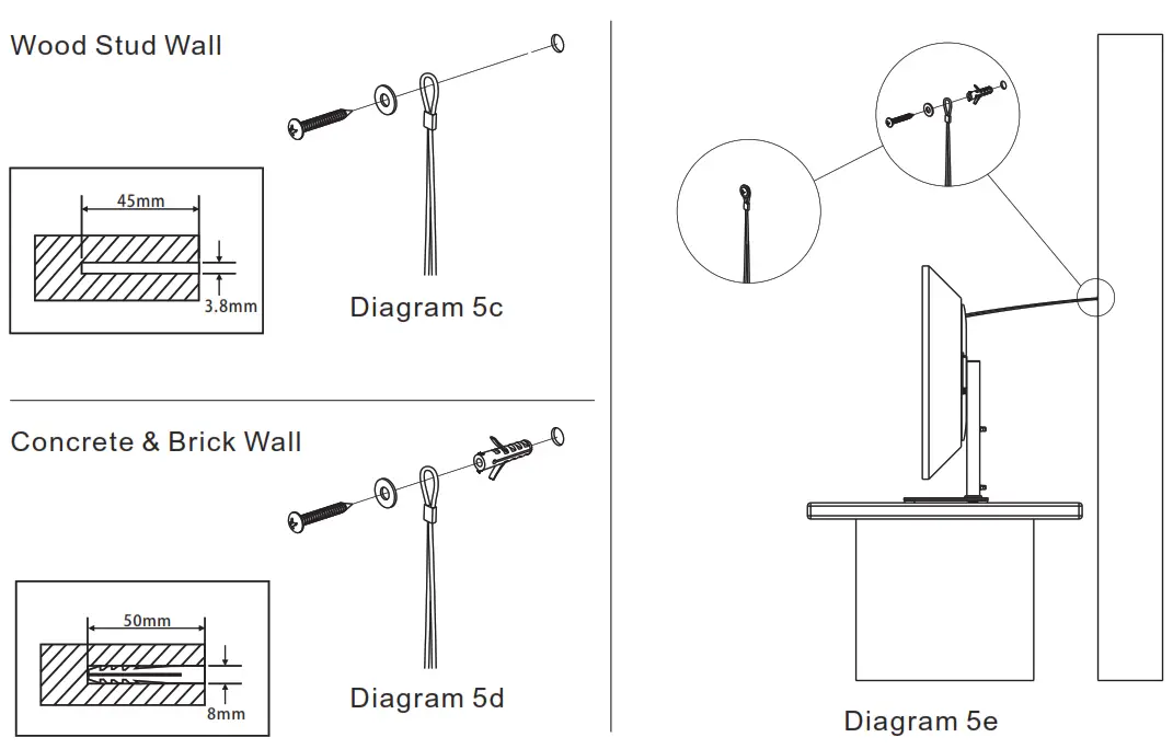 FORGING MOUNT HY4105 Universal Table Top TV Stand - Attaching-3