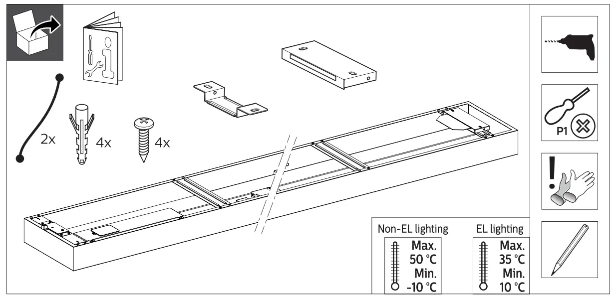 PHILIPS SM136V WIA EL CoreLine Surface Mounted LED Panel - fig 1