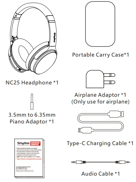 Srhythm NC25 Foldable Lightweight ANC Headphone -
