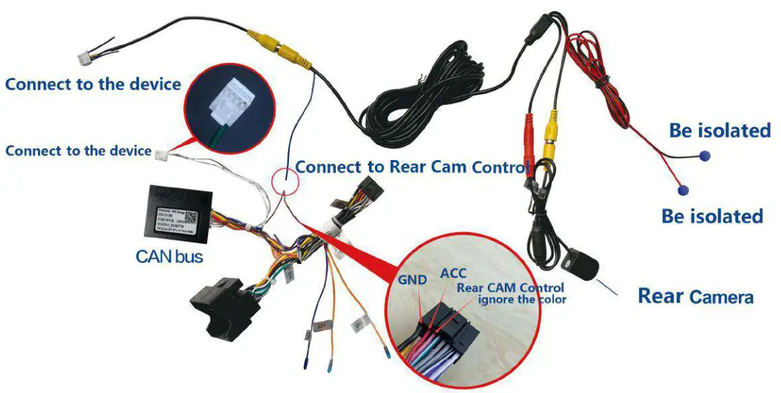 AINAVITO 10.1 Inch 5G WiFi 8 Core Car Radio Stereo - HOW TO CONNECT REAR CAMERA 2