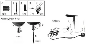 Coopers Solar Pagoda Fountain H287 - Parts