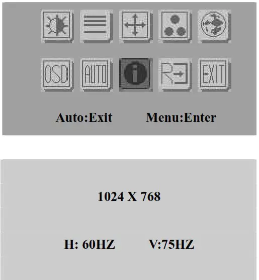 I TECH COMPANY IVP1700Ce USB OSD - Mode Information