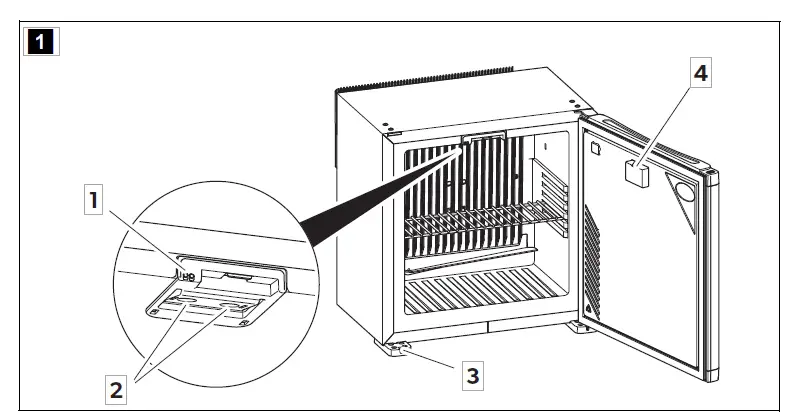 DOMETIC RH418NTE Compact Minibar Refrigerator fig 1