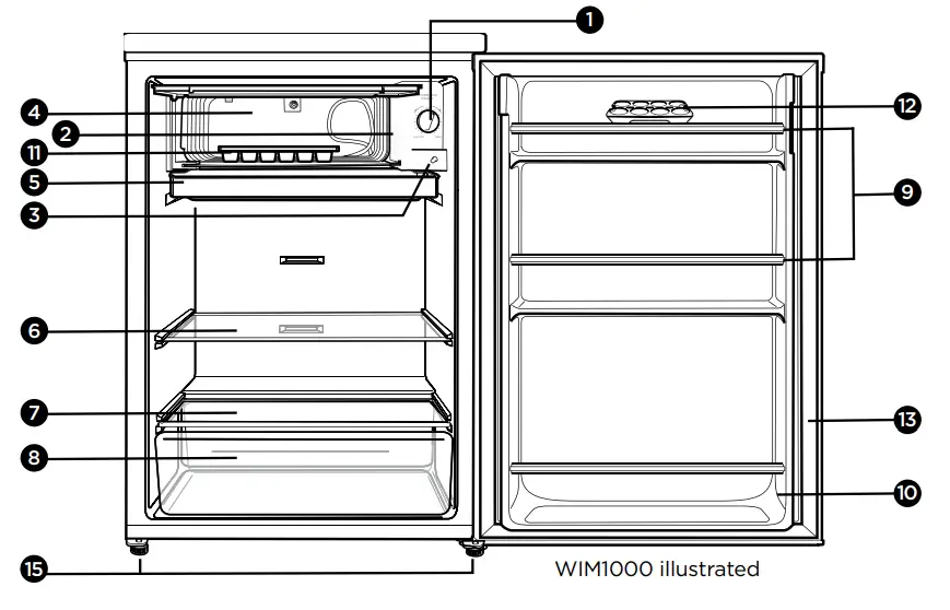 Westinghouse Bar Fridges with Ice Box BOX FEATURES
