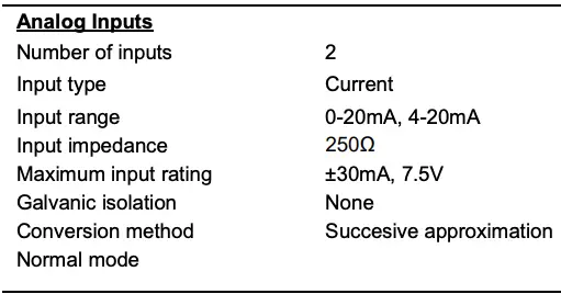 Technical Specifications Continued 2