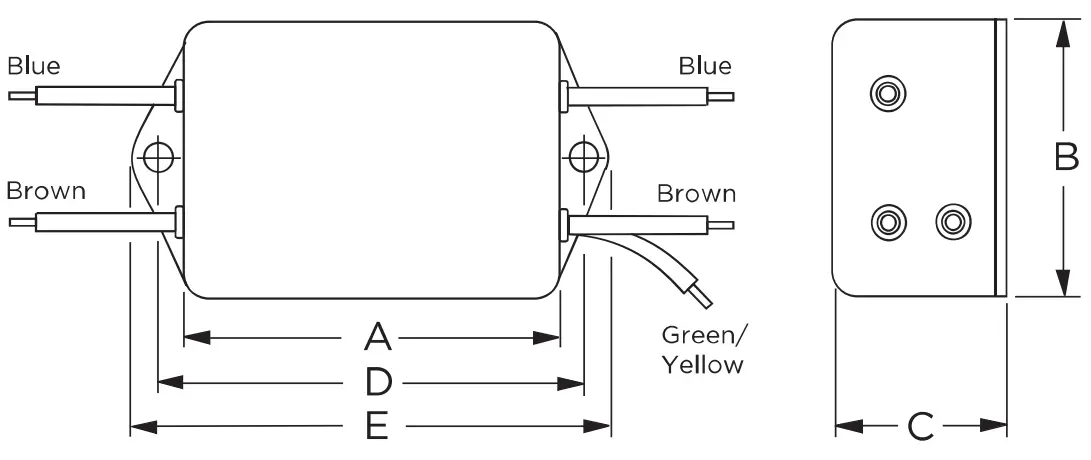 TE connectivity VR3 ER3 Two Stage General Purpose RFI Power Line Filter - R1 333
