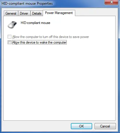 Power Management tab