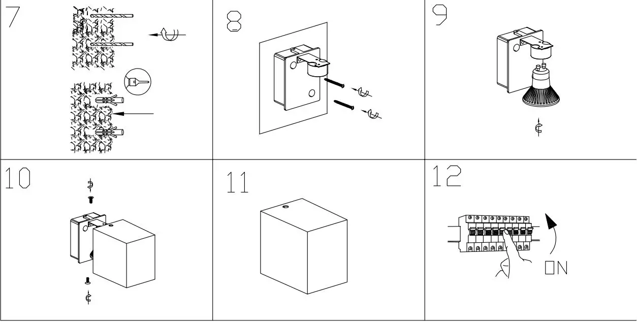 SHADA 1000501 LED Outdoor Wall Light Instruction Manual - Fig 7,12