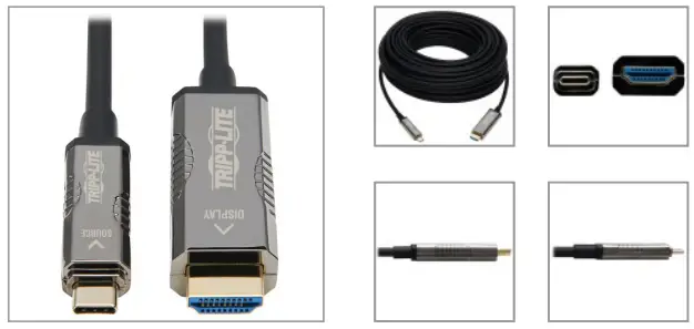 TRIPP LITE U444F3-50M-H4K6 USB C to HDMI Fiber Active Optical Cables-FIG2