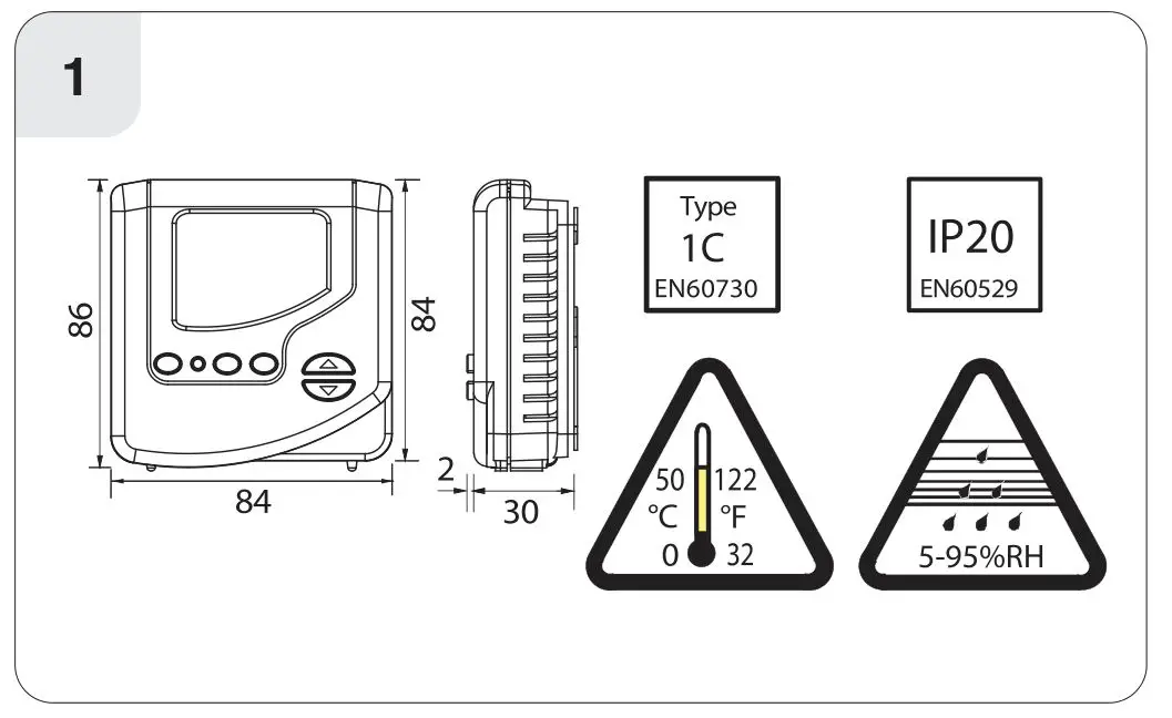 EPH CONTROLS CRTP2 Room Thermostat Battery - figure 1