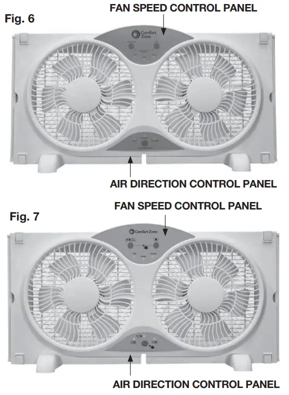 Comfort Zone CZ310R Series Twin Window Fan - Fig5