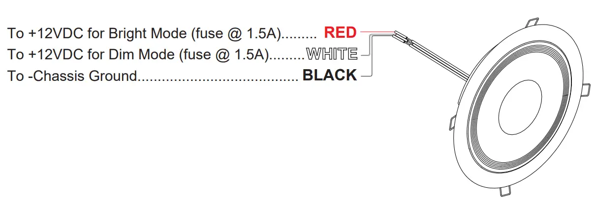 Cell2 WLK 8-inch Round Interior Light - parts