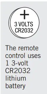 Armacost 940004 LED Lighting Wireless Master Switch User Guide - The remote control uses 1 3-volt CR2032 lithium battery