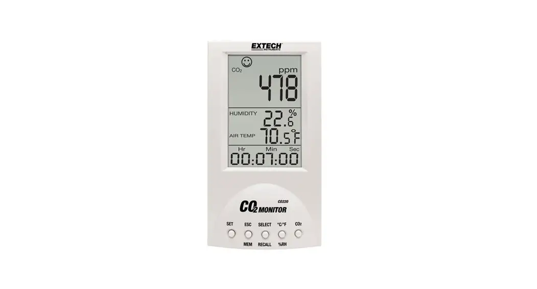 Extech Co2 Monitor And Datalogger Co220 User Manual