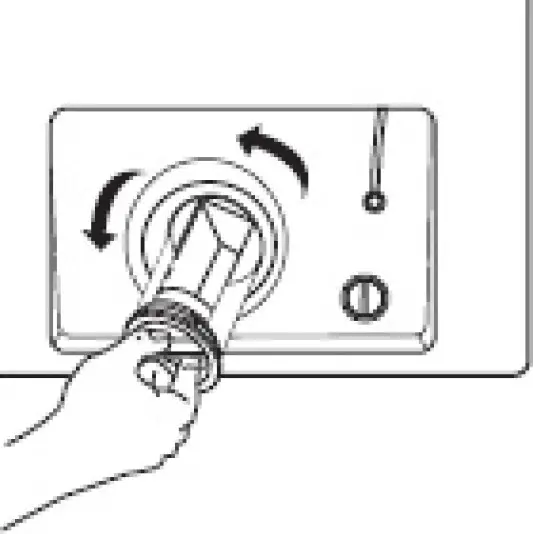 Open the filter by turning