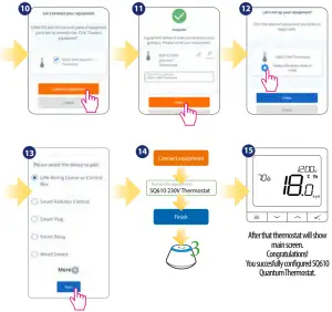 SALUS SQ610 Quantum Smart Thermostat - First power up sequence 1