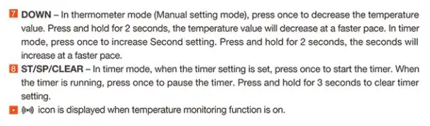 Veken B08XMD1Y7J Remote Wireless BBQ and Meat Thermometer with 4 Probes User Manual - Receiver Unit Features
