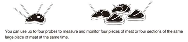 Veken B08XMD1Y7J Remote Wireless BBQ and Meat Thermometer with 4 Probes User Manual - Thermometer Mode