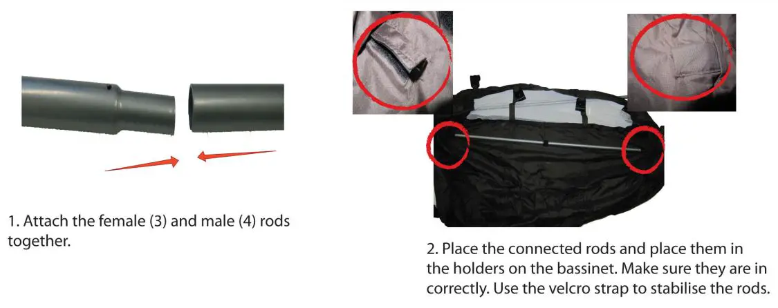 lovencare 723253 3-in-1 Sleep N Go Travel Cot Instruction Manual - Attaching the Bassinet