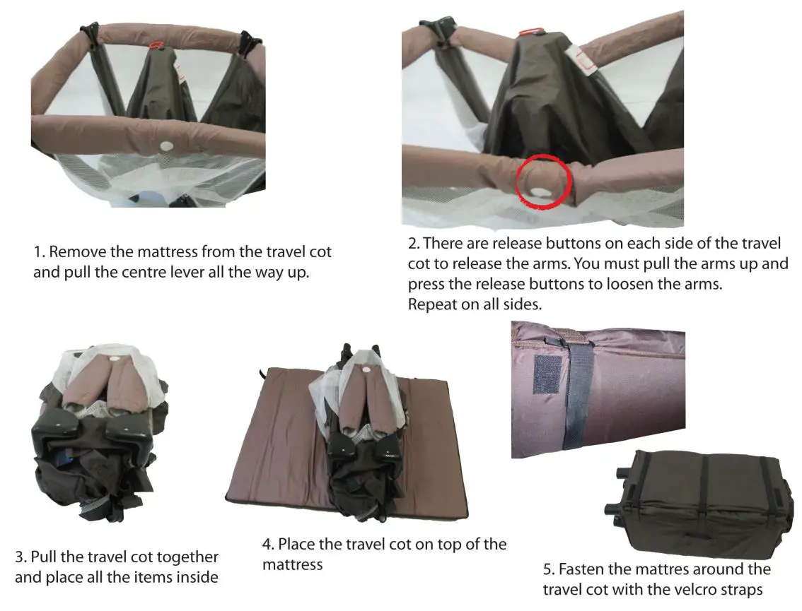 lovencare 723253 3-in-1 Sleep N Go Travel Cot Instruction Manual - Folding the cot