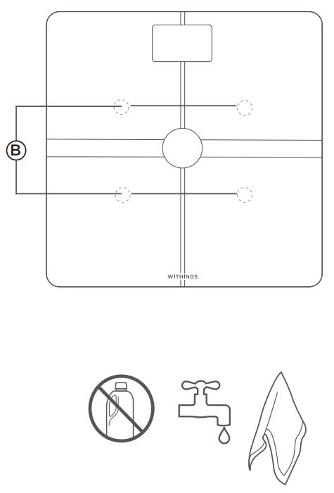 WITHINGS Body+ Body Composition Digital WiFi Smart Scale Installation Guide - Care and Maintenance