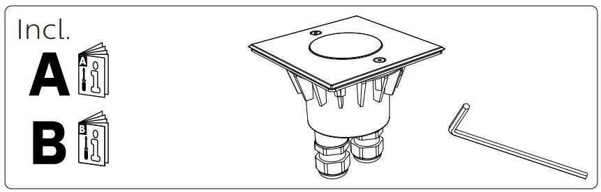 PHILIPS 1735647P0 Crust MyGarden Stainless Steel LED Ground Spot User Manual - Include item