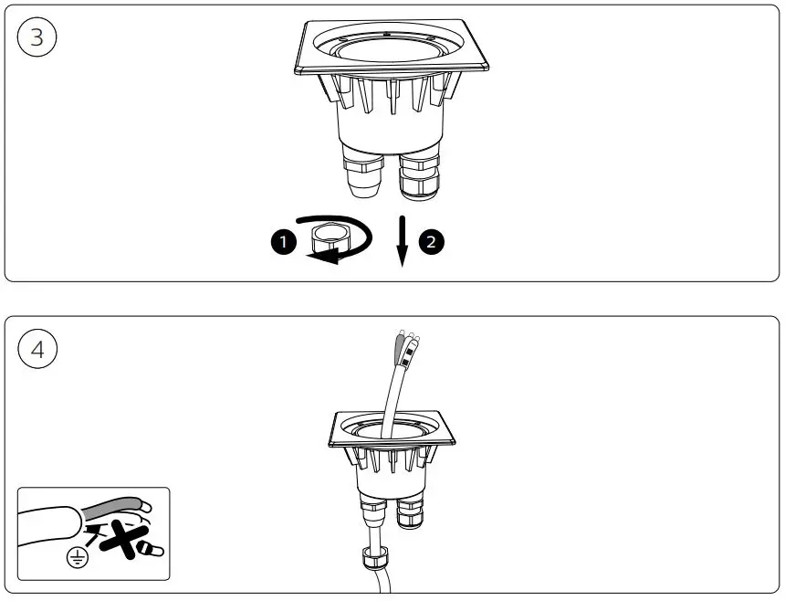 PHILIPS 1735647P0 Crust MyGarden Stainless Steel LED Ground Spot User Manual - Installation 3,4