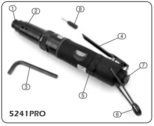 DRAPER 5240PRO Reversible Composite Air Screwdriver - figure 1
