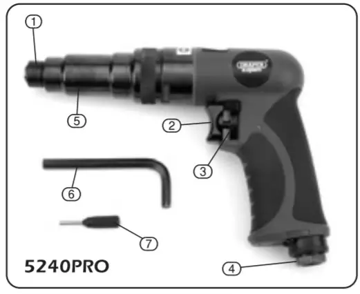 DRAPER 5240PRO Reversible Composite Air Screwdriver - figure 2