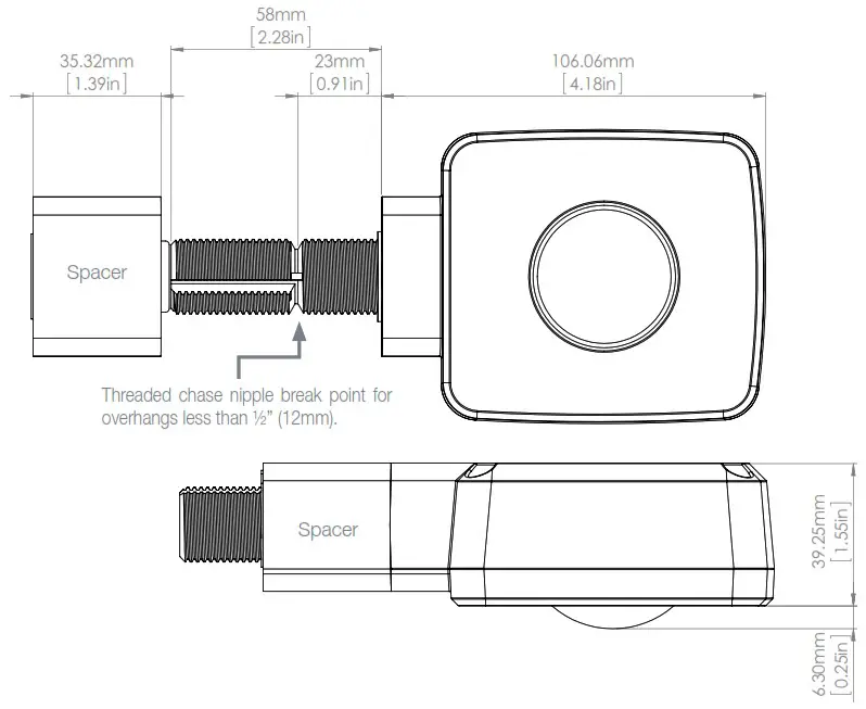 DOUGLAS BT FMS A Lighting Controls Bluetooth Fixture Controller & Sensor - DIMENSIONS