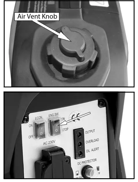 Clarke IG1200D 1100W Inverter Generator- vent knob
