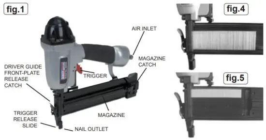 SEALEY SA793 Combination Air Nailer Stapler Gun - Figure 1