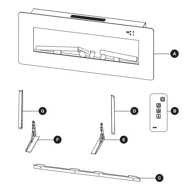 COSTWAY-FP10069US-Wall-Mounted-Electric-Fireplace-FIG2