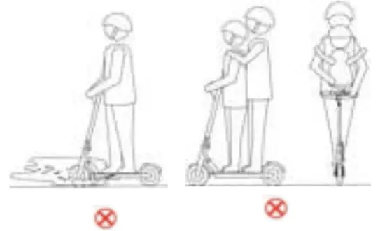 PHAEWO FW H85B Foldable Electric Scooter - puddles