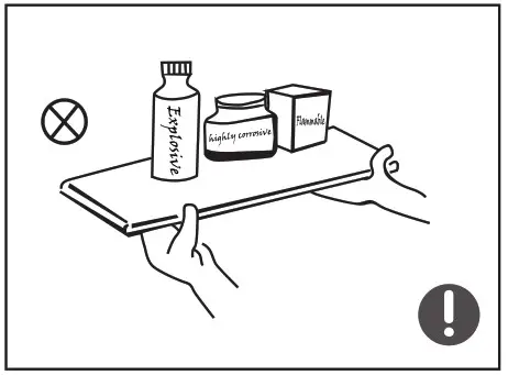 Midea JHCF198M Mini 198L Chest Freezer - warnings related to placing items 1