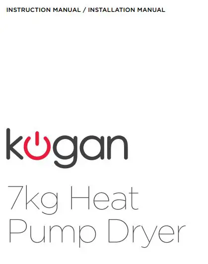 kogan 7kg Heat Pump Dryer Instruction Manual