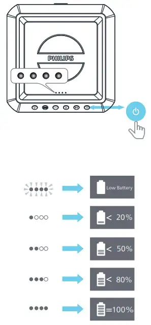 PHILIPS TAX4207 4000 Series Bluetooth Party Speaker - Charge the built in battery 2