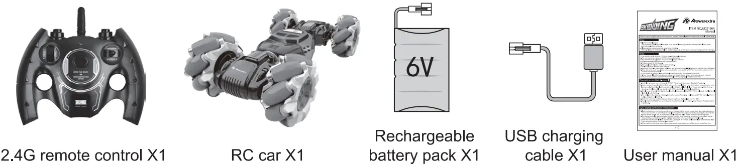Powerextra 4WD 2.4GHz Remote Control Gesture Sensor Toy Cars - fig1