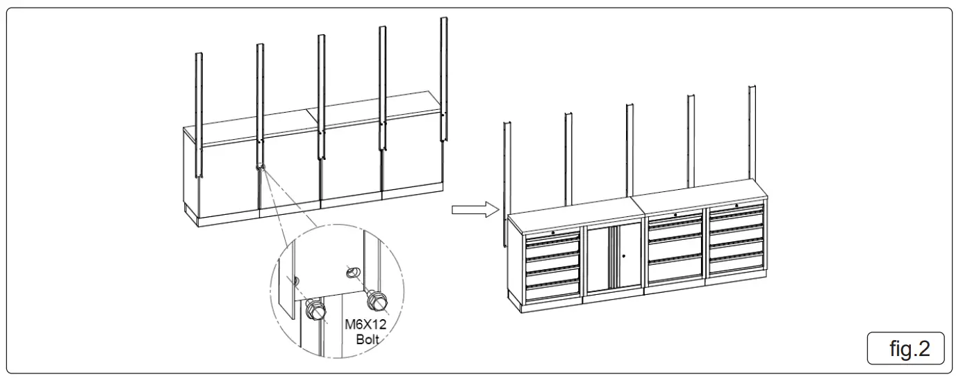 SEALEY APMS64 1360mm 7 Drawer Modular Floor Cabinet-fig3