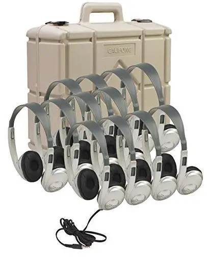 Califone-3060-AVS-12-Multimedia-Stereo-Headphones-with-Case