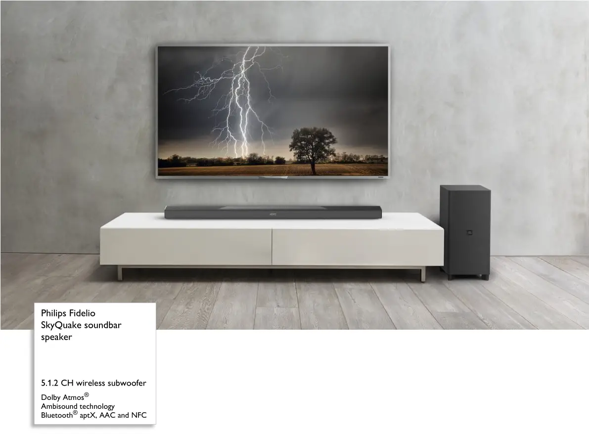 PHILIPS B8 SkyQuake Soundbar Speaker Instruction Manual